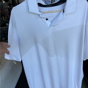 Nike White Polo Shirt with Textured Design
